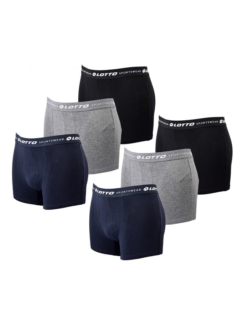 Boxer homme LOTTO - Pack de 6 Noir Gris clair Bleu - Kiabi