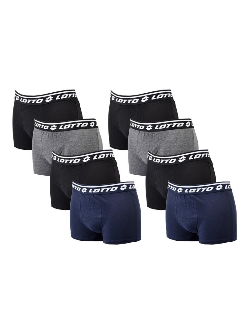 Boxer homme LOTTO - Pack de 8 Noir Gris clair Noir - Kiabi
