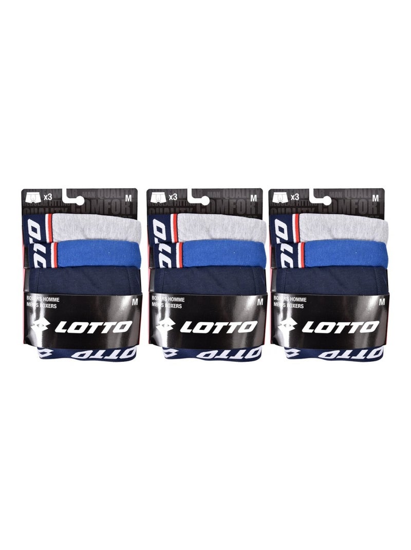 Boxer homme LOTTO - Pack de 9 Bleu Multicolore - Kiabi