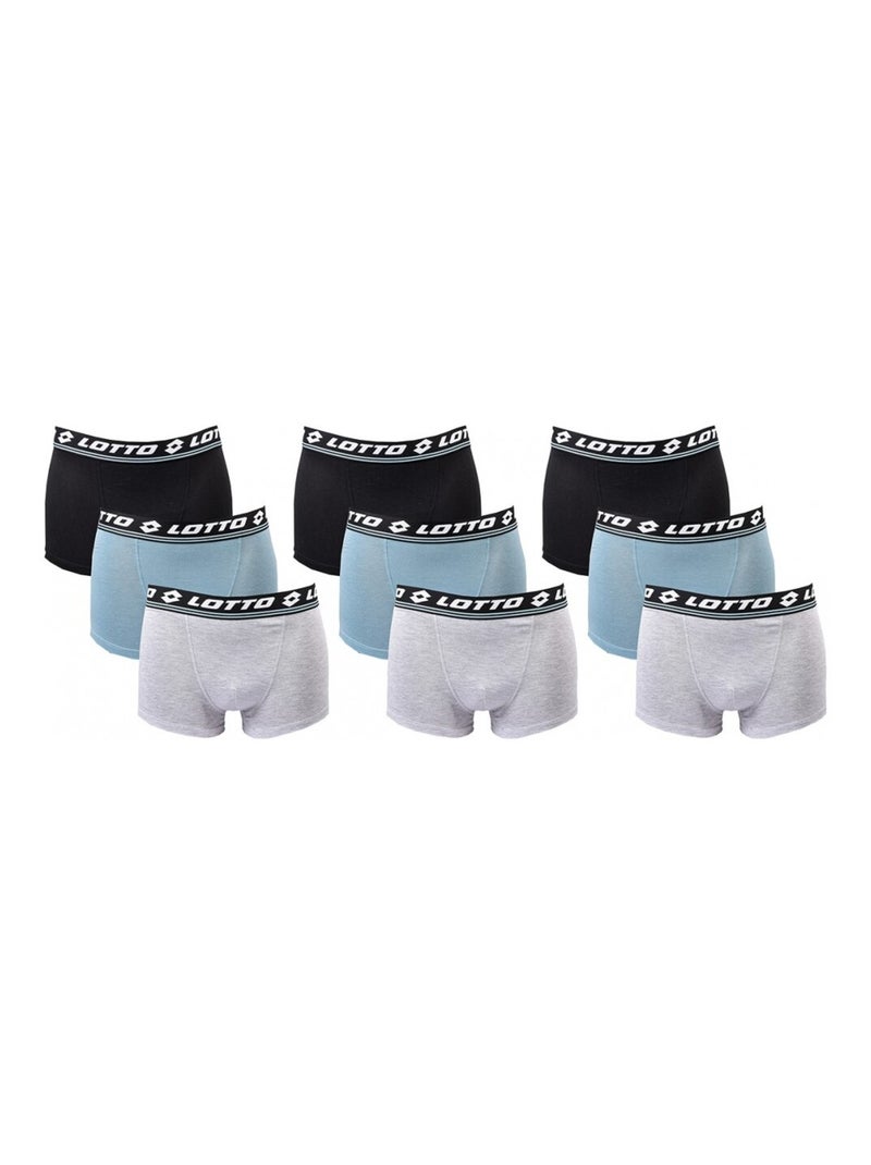 Boxer homme LOTTO - Pack de 9 Bleu Multicolore Gris - Kiabi