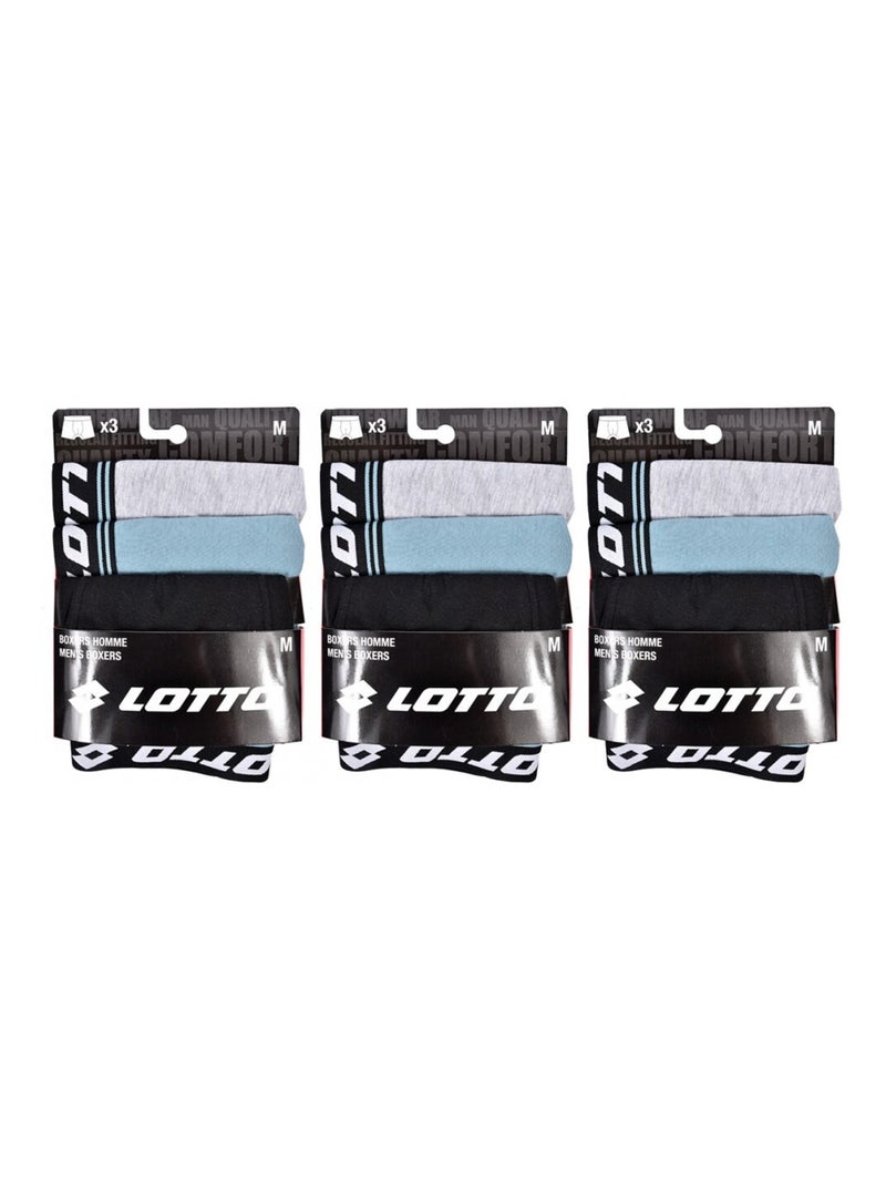 Boxer homme LOTTO - Pack de 9 Bleu Multicolore Gris - Kiabi