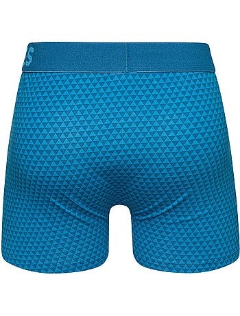 Boxer Homme Motif Jacquard Bleu Émeraude