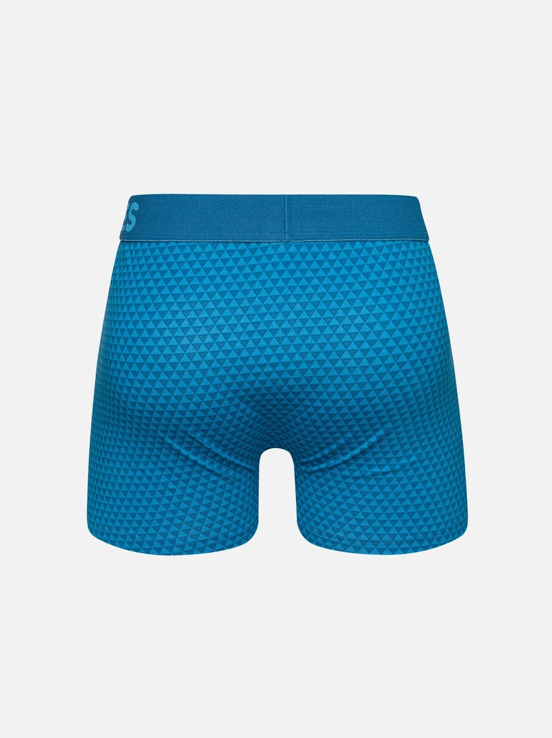 Boxer Homme Motif Jacquard Bleu Émeraude Bleu - Kiabi
