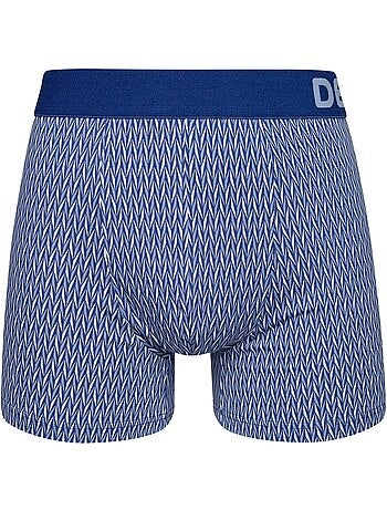 Boxer Homme Motif Jacquard Bleu & Gris