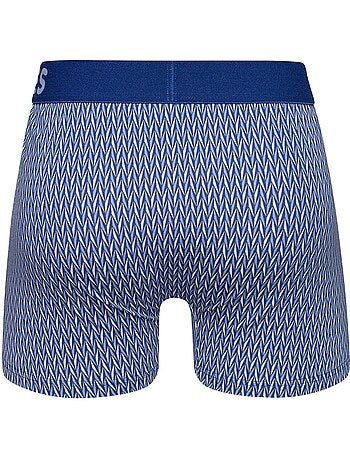 Boxer Homme Motif Jacquard Bleu & Gris