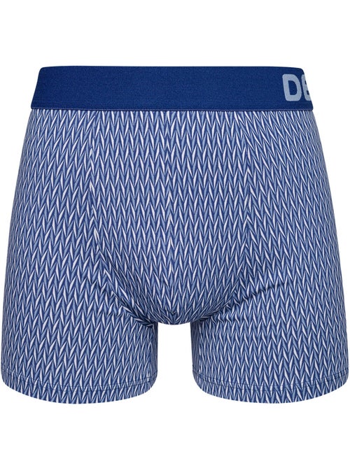 Boxer Homme Motif Jacquard Bleu & Gris - Kiabi