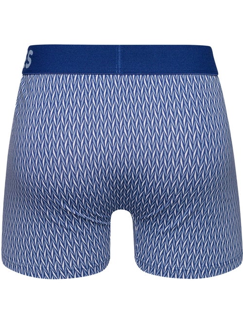 Boxer Homme Motif Jacquard Bleu & Gris - Kiabi