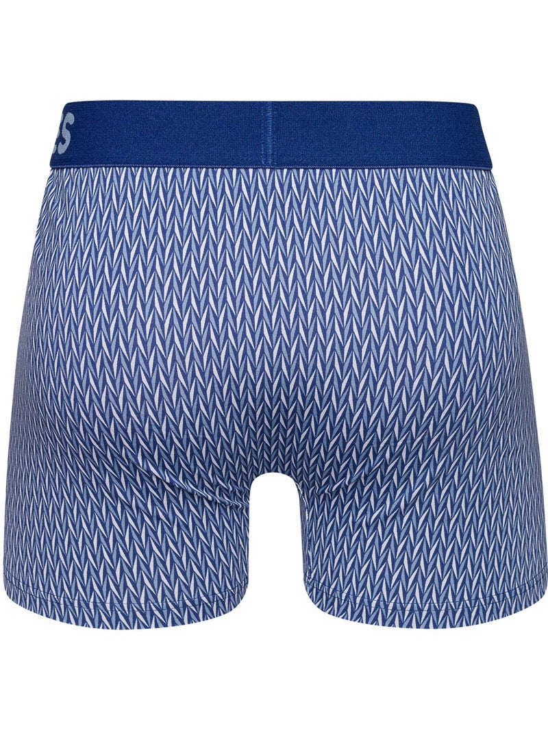 Boxer Homme Motif Jacquard Bleu & Gris Bleu - Kiabi