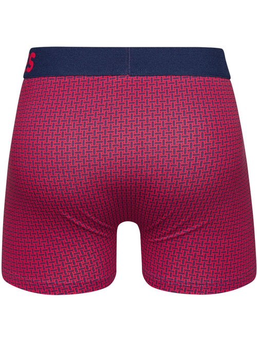 Boxer Homme Motif Jacquard Bleu & Rouge - Kiabi