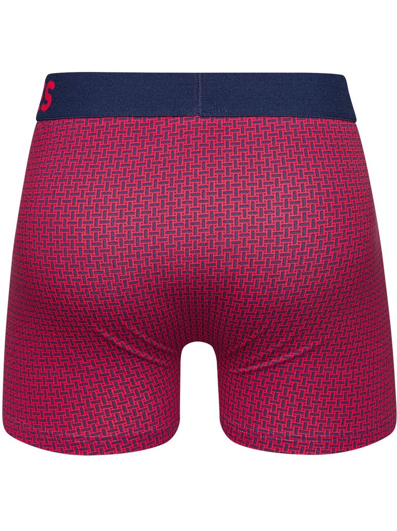 Boxer Homme Motif Jacquard Bleu & Rouge Bleu - Kiabi