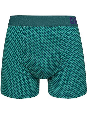 Boxer Homme Motif Jacquard Bleu & Vert