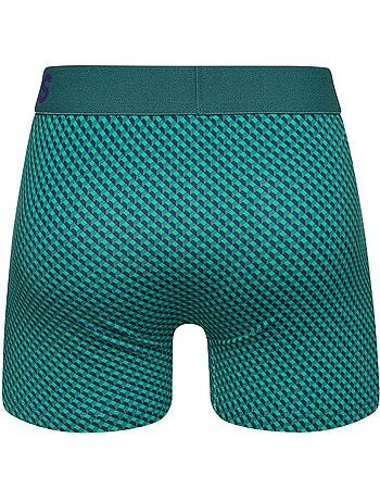 Boxer Homme Motif Jacquard Bleu & Vert