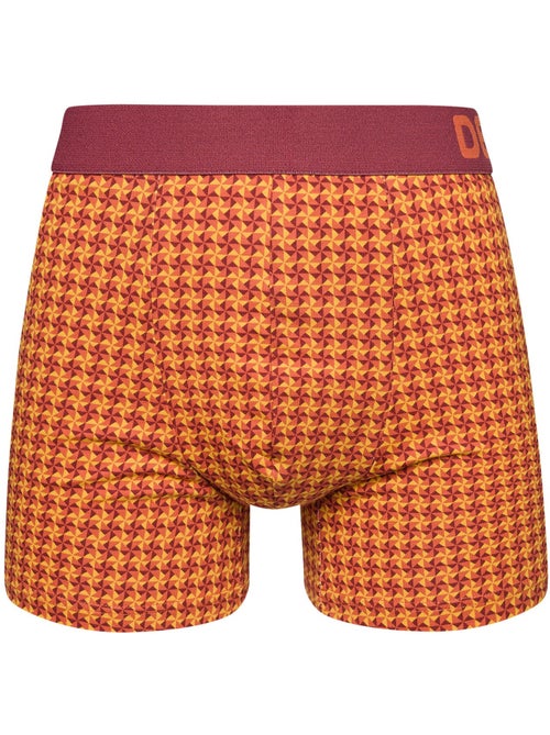 Boxer Homme Motif Jacquard Bordeaux & Jaune - Kiabi