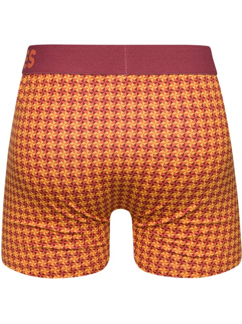 Boxer Homme Motif Jacquard Bordeaux & Jaune - Kiabi