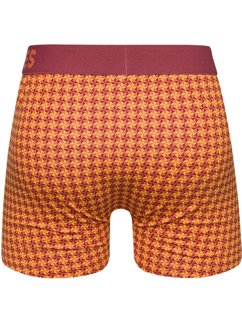 Boxer Homme Motif Jacquard Bordeaux & Jaune Bordeaux - Kiabi
