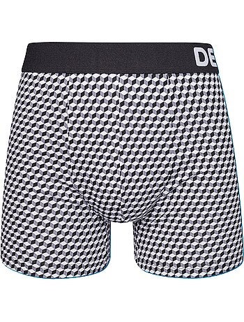 Boxer Homme Motif Jacquard Noir & Blanc