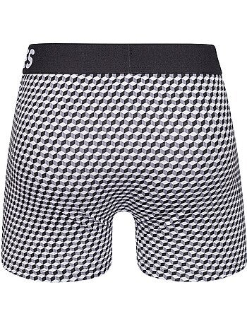 Boxer Homme Motif Jacquard Noir & Blanc