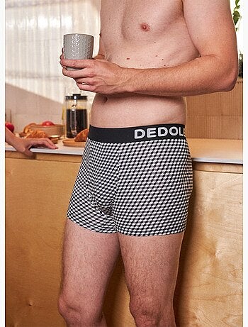 Boxer Homme Motif Jacquard Noir & Blanc