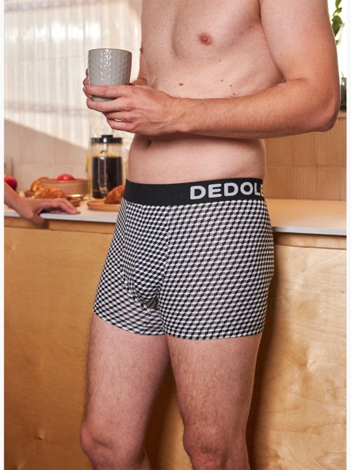 Boxer Homme Motif Jacquard Noir & Blanc - Kiabi