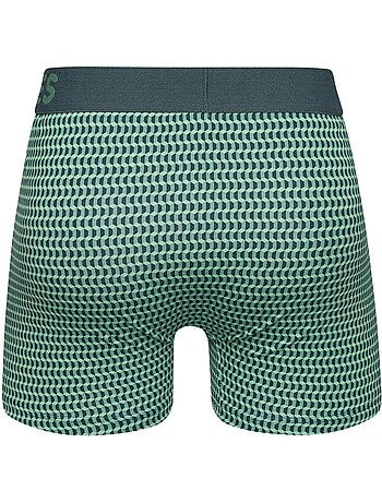 Boxer Homme Motif Jacquard Vert Pastel