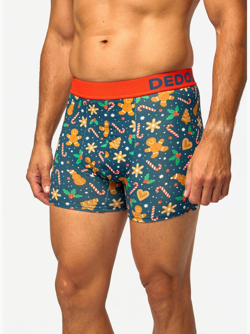 Boxer Homme Pain d'Épices & Sucre d'Orge Bleu - Kiabi