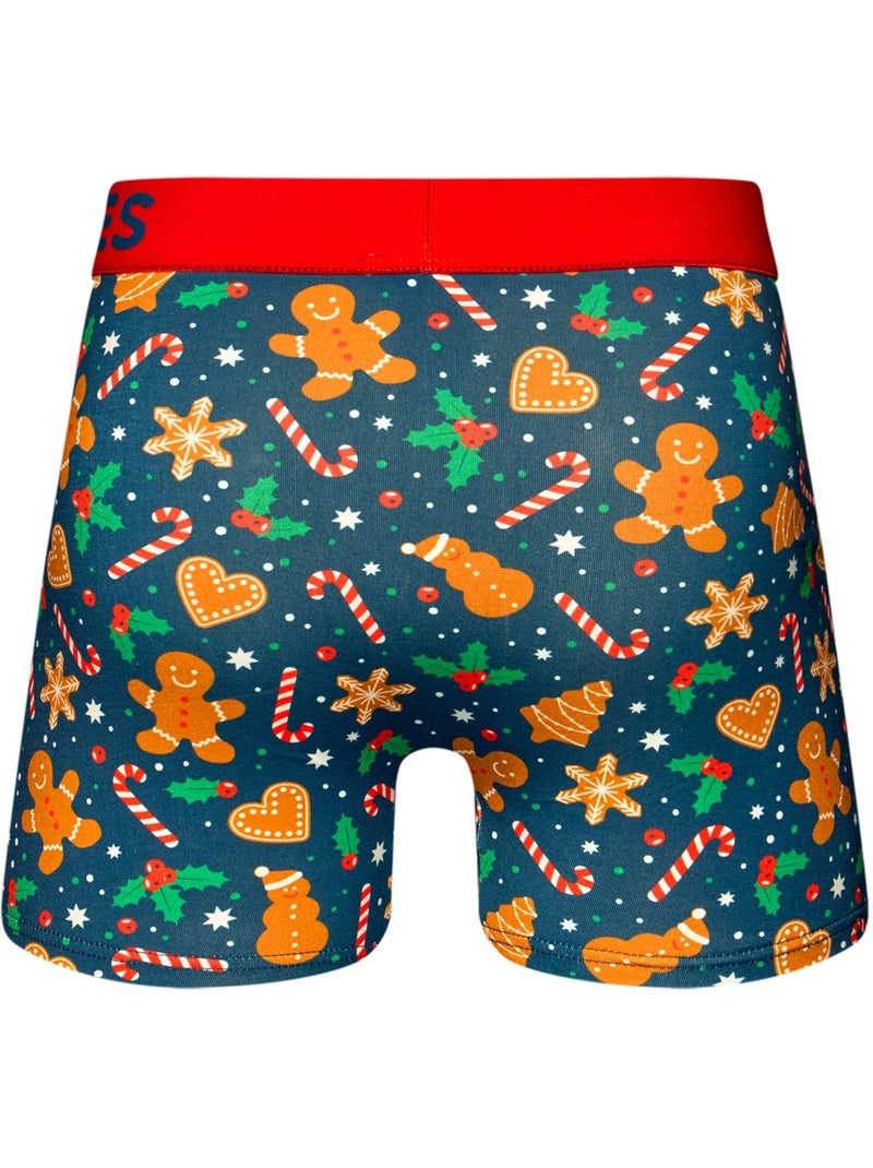 Boxer Homme Pain d'Épices & Sucre d'Orge Bleu - Kiabi