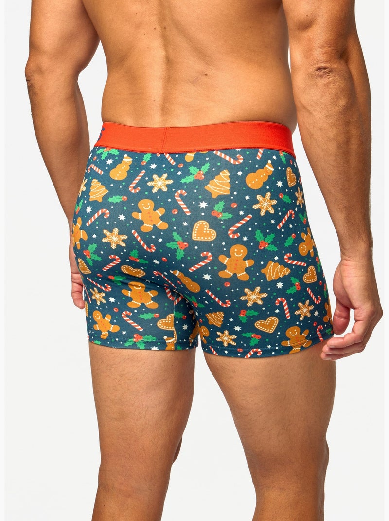 Boxer Homme Pain d'Épices & Sucre d'Orge Bleu - Kiabi