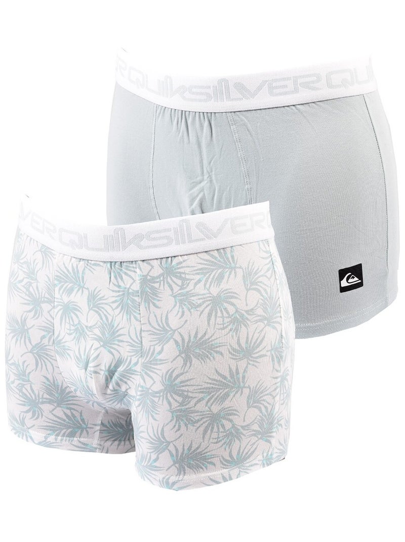 Boxer Homme QUIKSILVER - Pack de 2 Bleu Bleu ciel Blanc - Kiabi