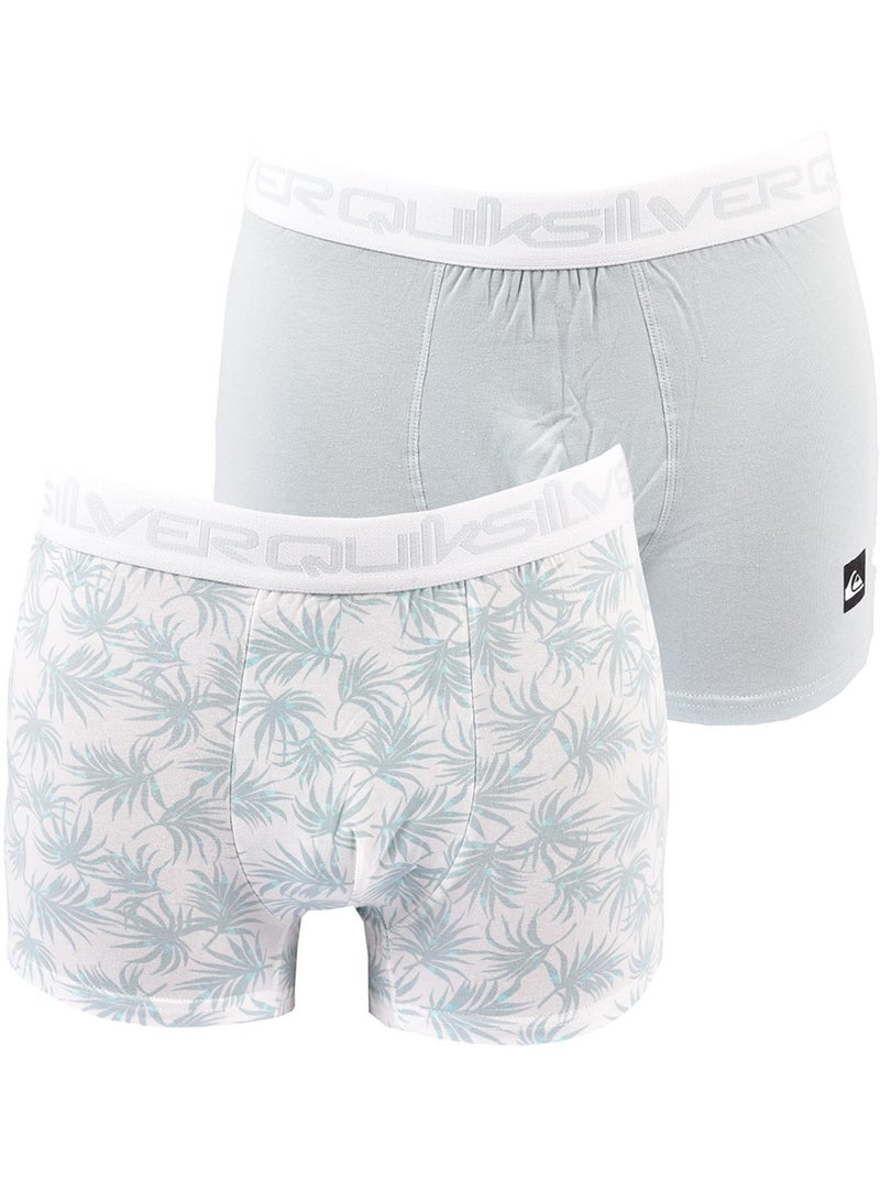 Boxer Homme QUIKSILVER - Pack de 2 Bleu Bleu ciel Blanc - Kiabi