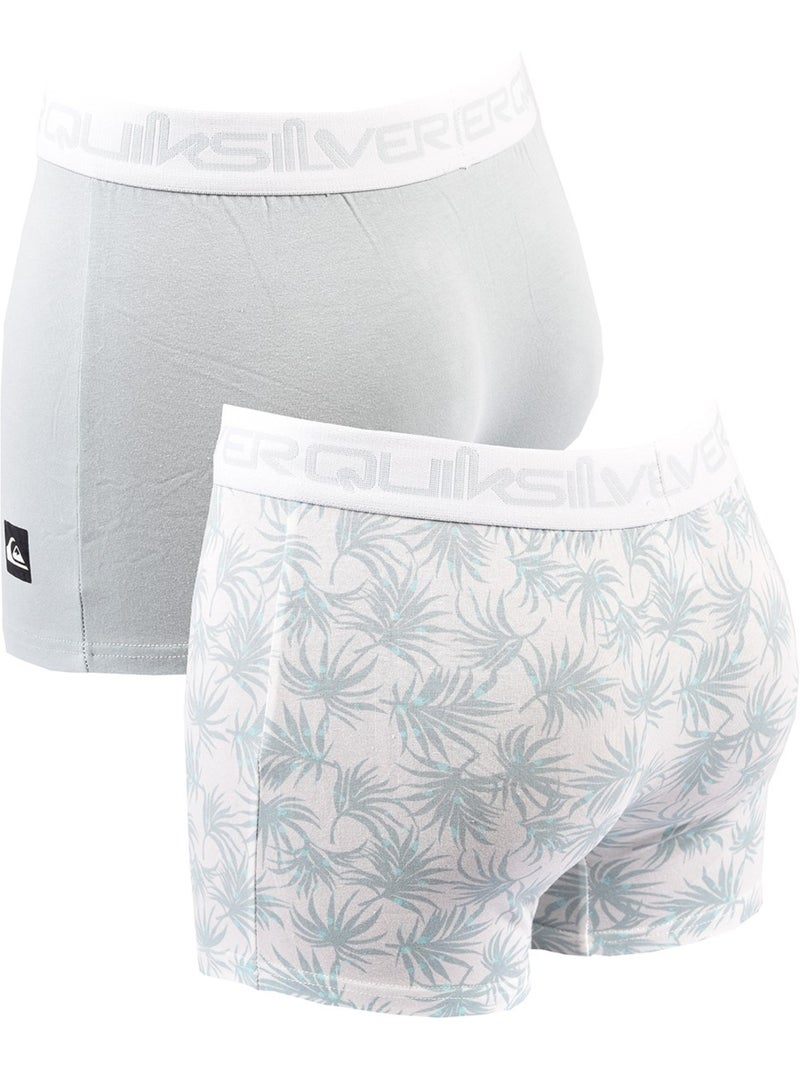 Boxer Homme QUIKSILVER - Pack de 2 Bleu Bleu ciel Blanc - Kiabi