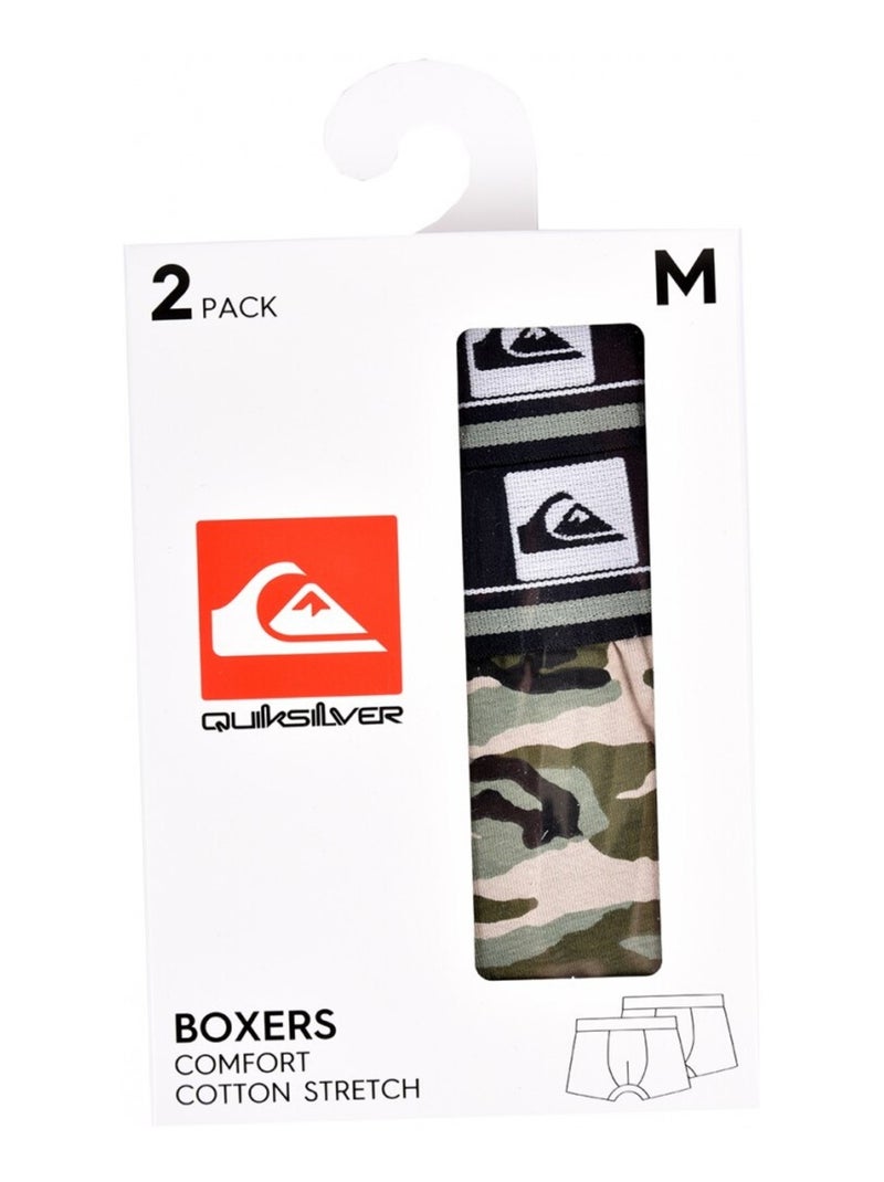 Boxer Homme QUIKSILVER - Pack de 2 Noir Kaki - Kiabi