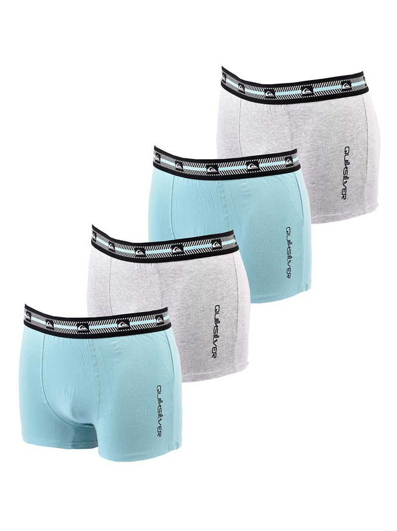 Boxer Homme QUIKSILVER - Pack de 4 Gris Bleu ciel - Kiabi