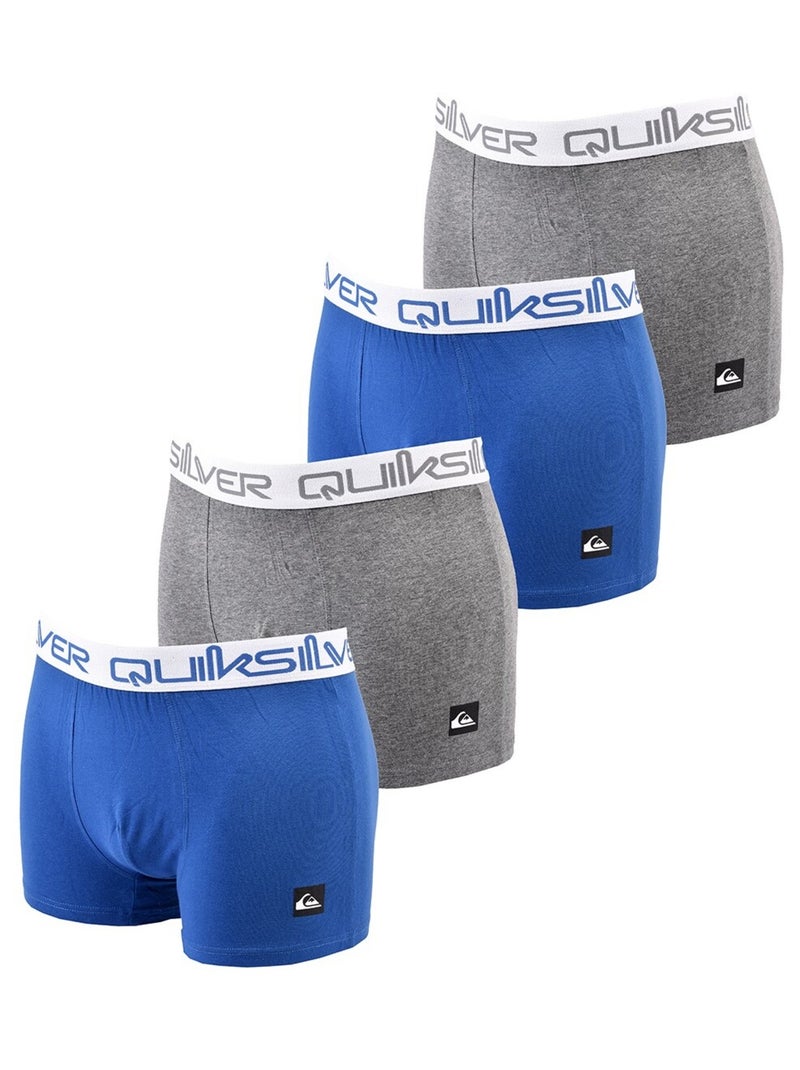 Boxer Homme QUIKSILVER - Pack de 4 Gris Bleu - Kiabi