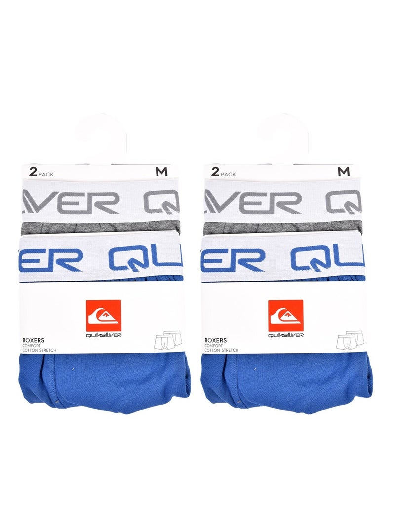 Boxer Homme QUIKSILVER - Pack de 4 Gris Bleu - Kiabi