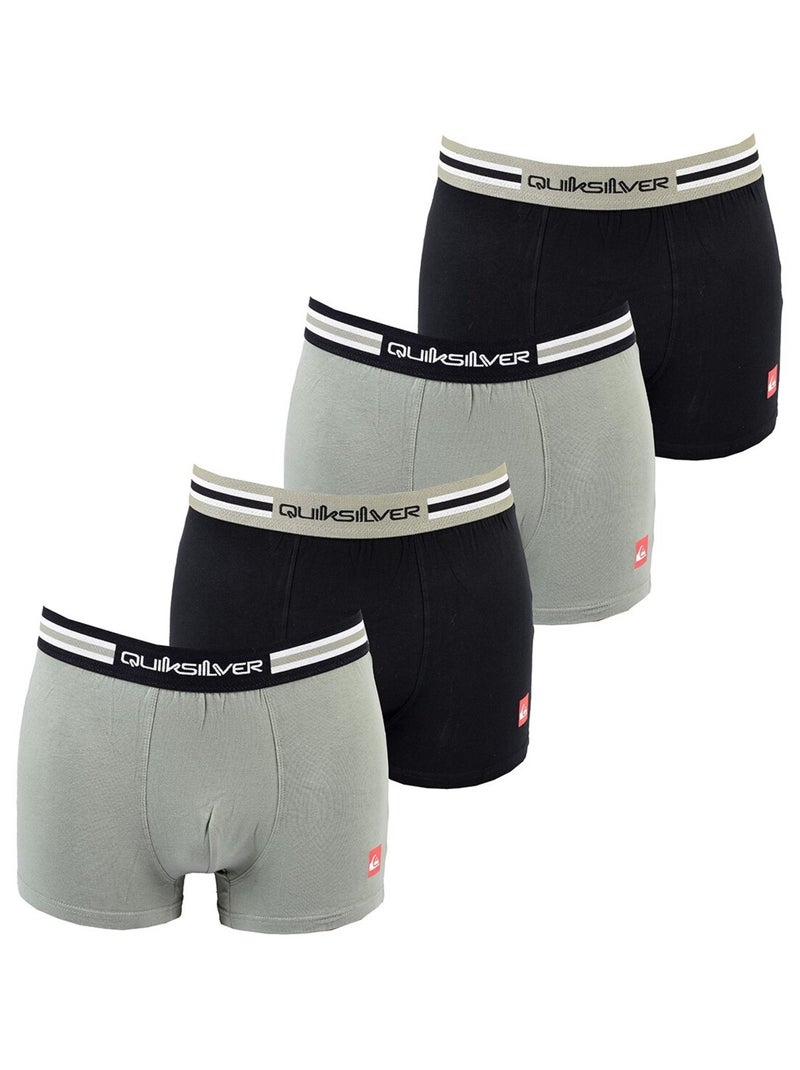 Boxer Homme QUIKSILVER - Pack de 4 Noir Gris Blanc - Kiabi