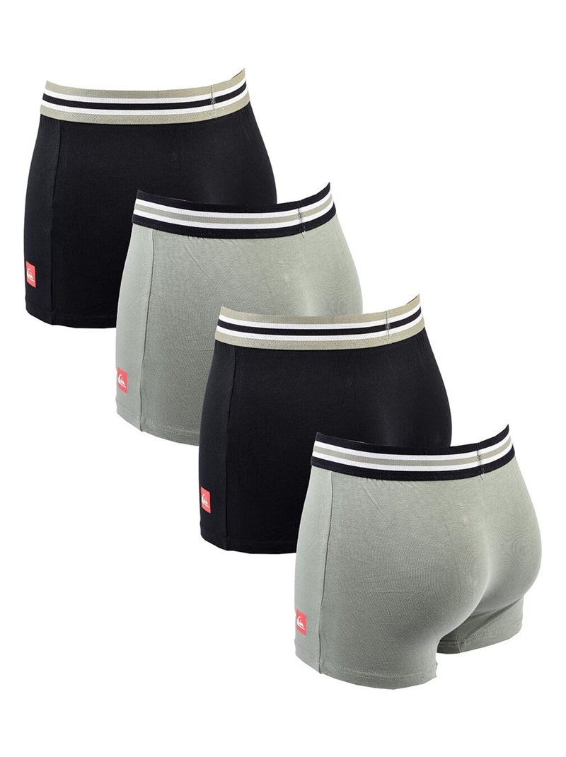 Boxer Homme QUIKSILVER - Pack de 4 Noir Gris Blanc - Kiabi