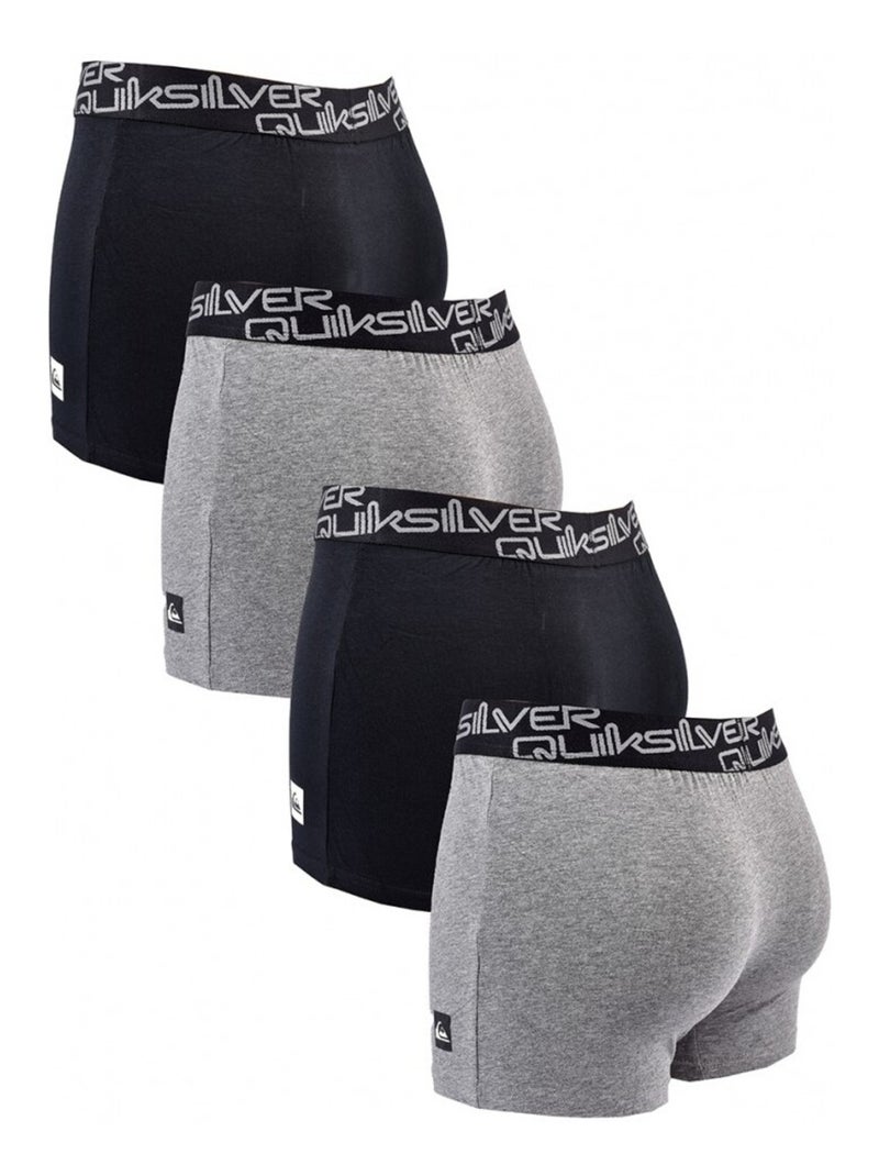 Boxer Homme QUIKSILVER - Pack de 4 Noir Gris - Kiabi