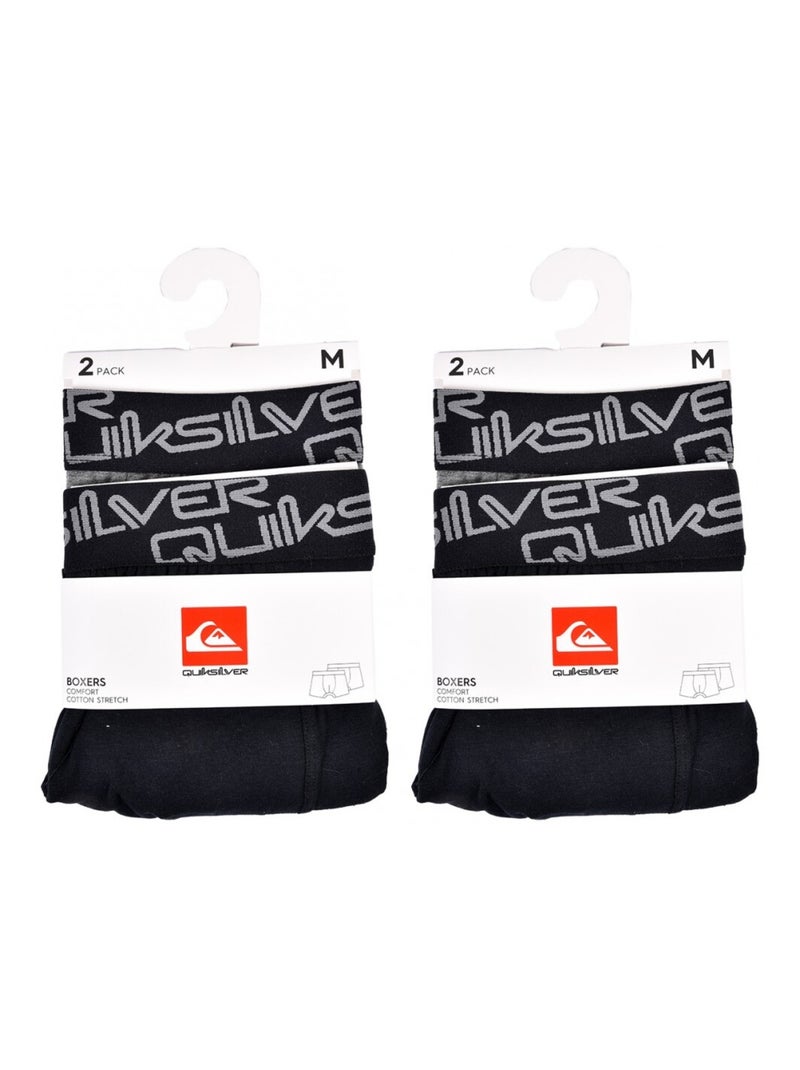 Boxer Homme QUIKSILVER - Pack de 4 Noir Gris - Kiabi