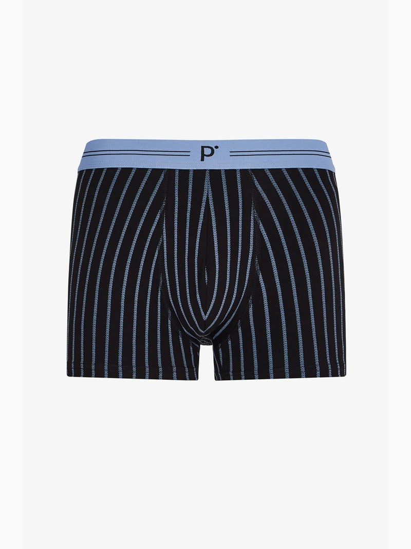 Boxer homme rayé penti Noir Bleu Gris - Kiabi