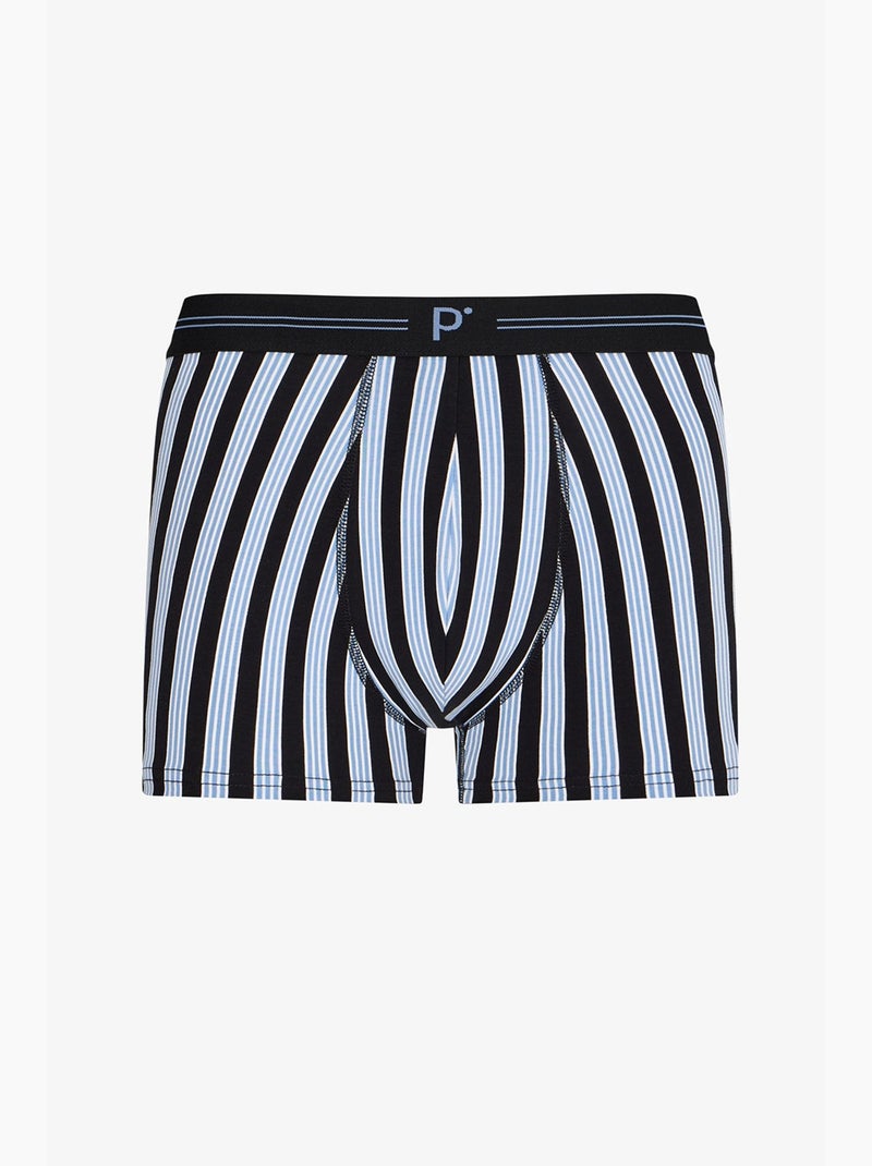 Boxer homme rayé penti Noir Bleu Gris - Kiabi
