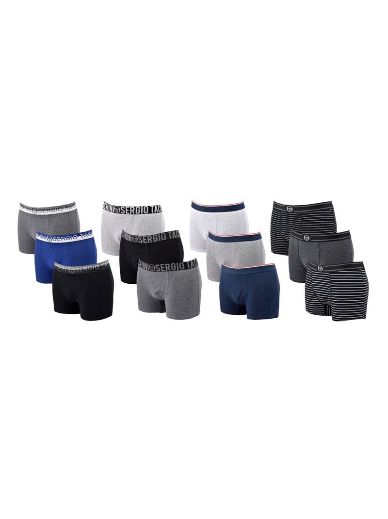 Boxer Homme SERGIO TACCHINI Lot de 12 - Pack de 12 Multicolore - Kiabi