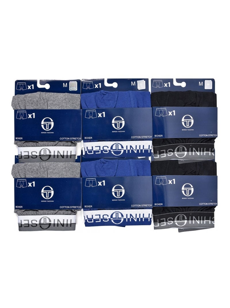 Boxer Homme SERGIO TACCHINI Lot de 6 - Pack de 6 Multicolore - Kiabi