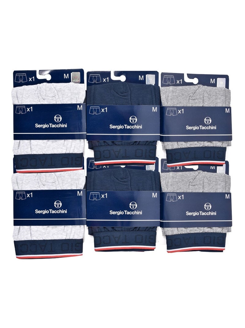 Boxer Homme SERGIO TACCHINI Lot de 6 - Pack de 6 Multicolore - Kiabi