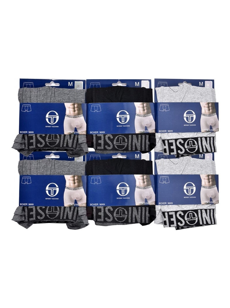 Boxer Homme SERGIO TACCHINI Lot de 6 - Pack de 6 Multicolore - Kiabi