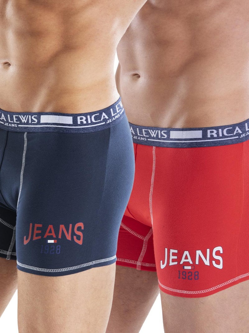 Boxer jeanswear, lot de 2 BXRJNS2 'Rica Lewis' Bleu Rouge - Kiabi
