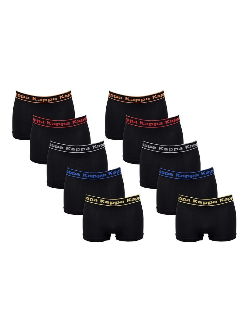 Boxer KAPPA sans Couture Pack de 10 SEAMLESS0408 Noir Multicolore - Kiabi