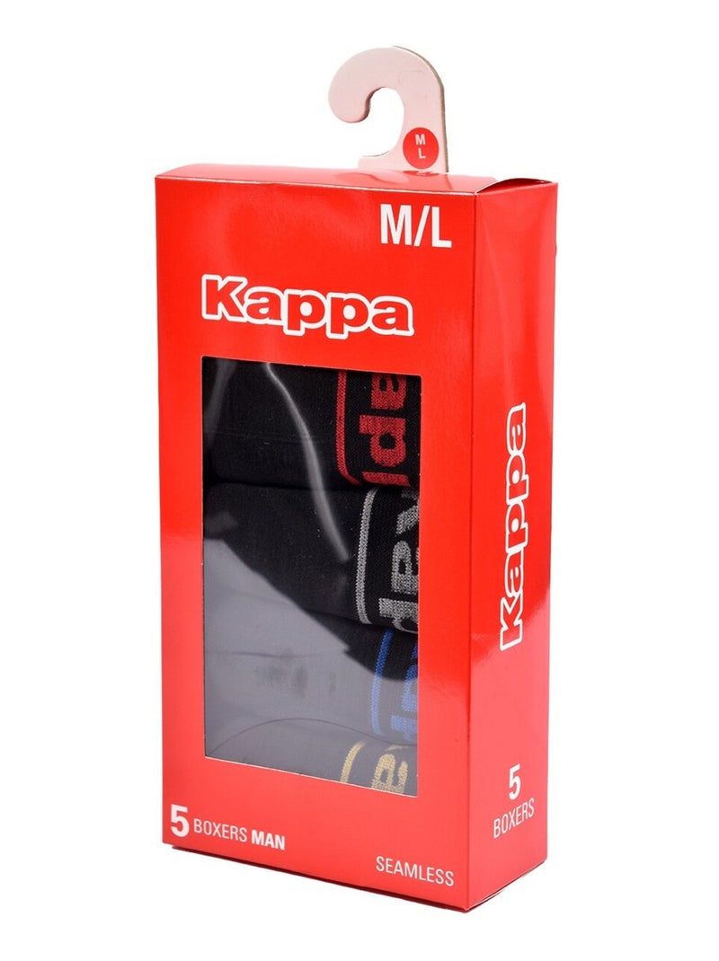Boxer KAPPA sans Couture Pack de 5 SEAMLESS0408 Noir Multicolore - Kiabi