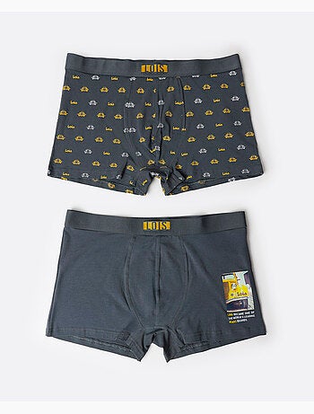 Boxer LOIS pour homme motif voiture jaune (boîte de 2 unités)