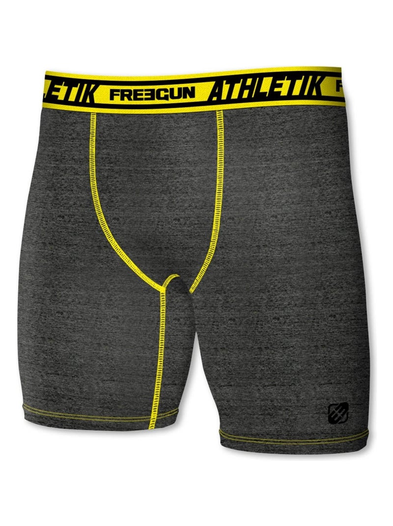 Boxer long homme chiné Aktiv Athletik Freegun Gris - Kiabi