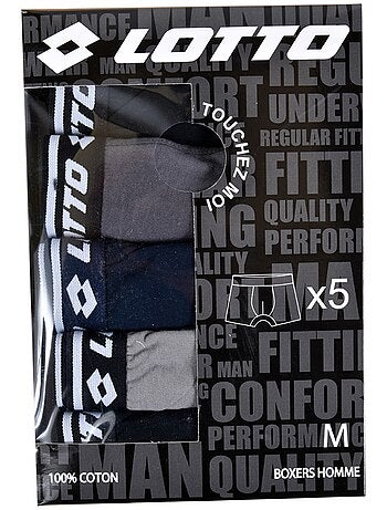 Boxer LOTTO pour Homme 100% COTON - Pack de 5